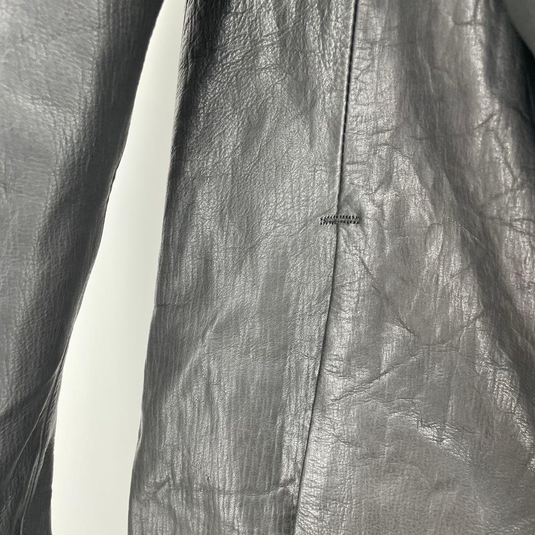 ヤスユキイシイ　レザーコート　M　ラムレザー