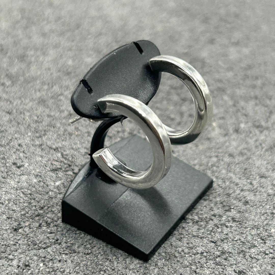 シルバー925 Silver 20mm フープピアス/軽研磨仕上げ/両耳