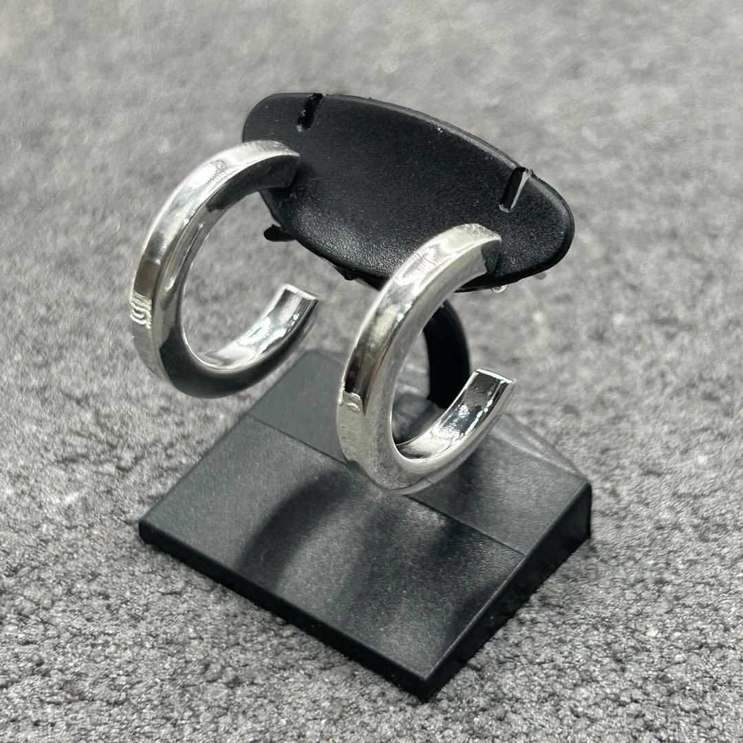 シルバー925 Silver 20mm フープピアス/軽研磨仕上げ/両耳