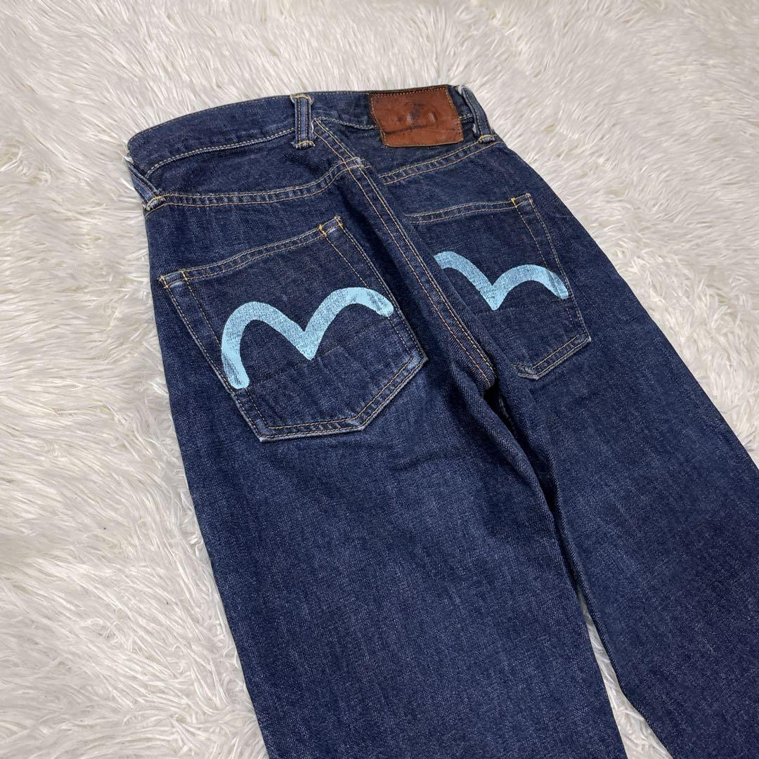 evis エビス　2001 デニム　W24 L35 ブルーカモメ　濃紺