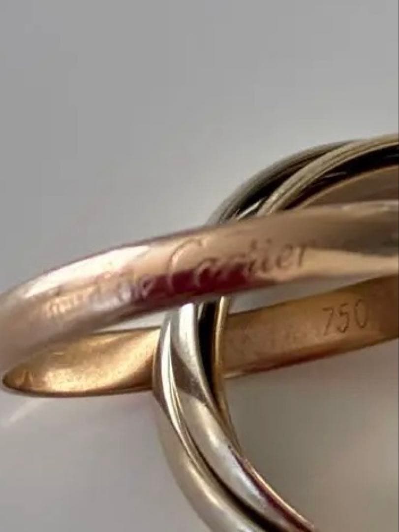 最終価格　カルティエ　5連　トリニティ リング750 １８金　５２