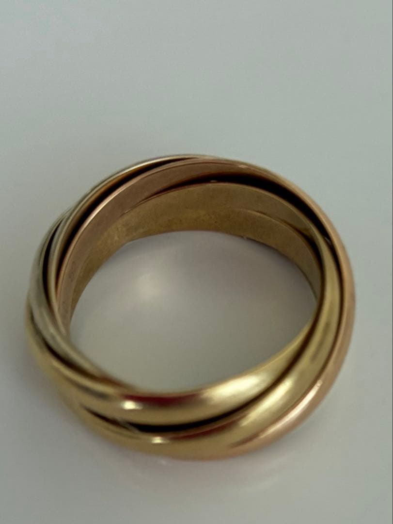 最終価格　カルティエ　5連　トリニティ リング750 １８金　５２