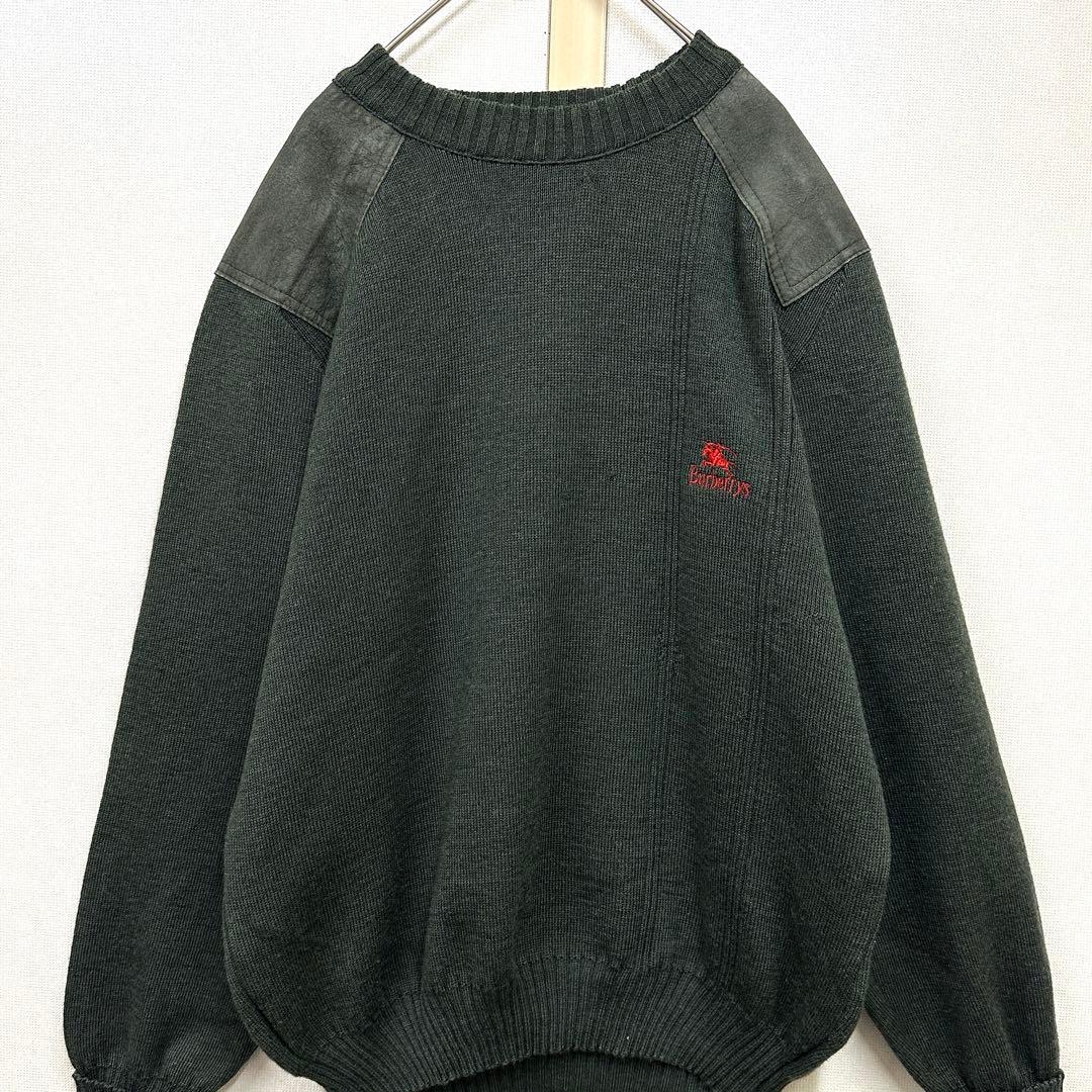 Burberrys バーバリーズ エルボーパッチ ウールニット M 英国製