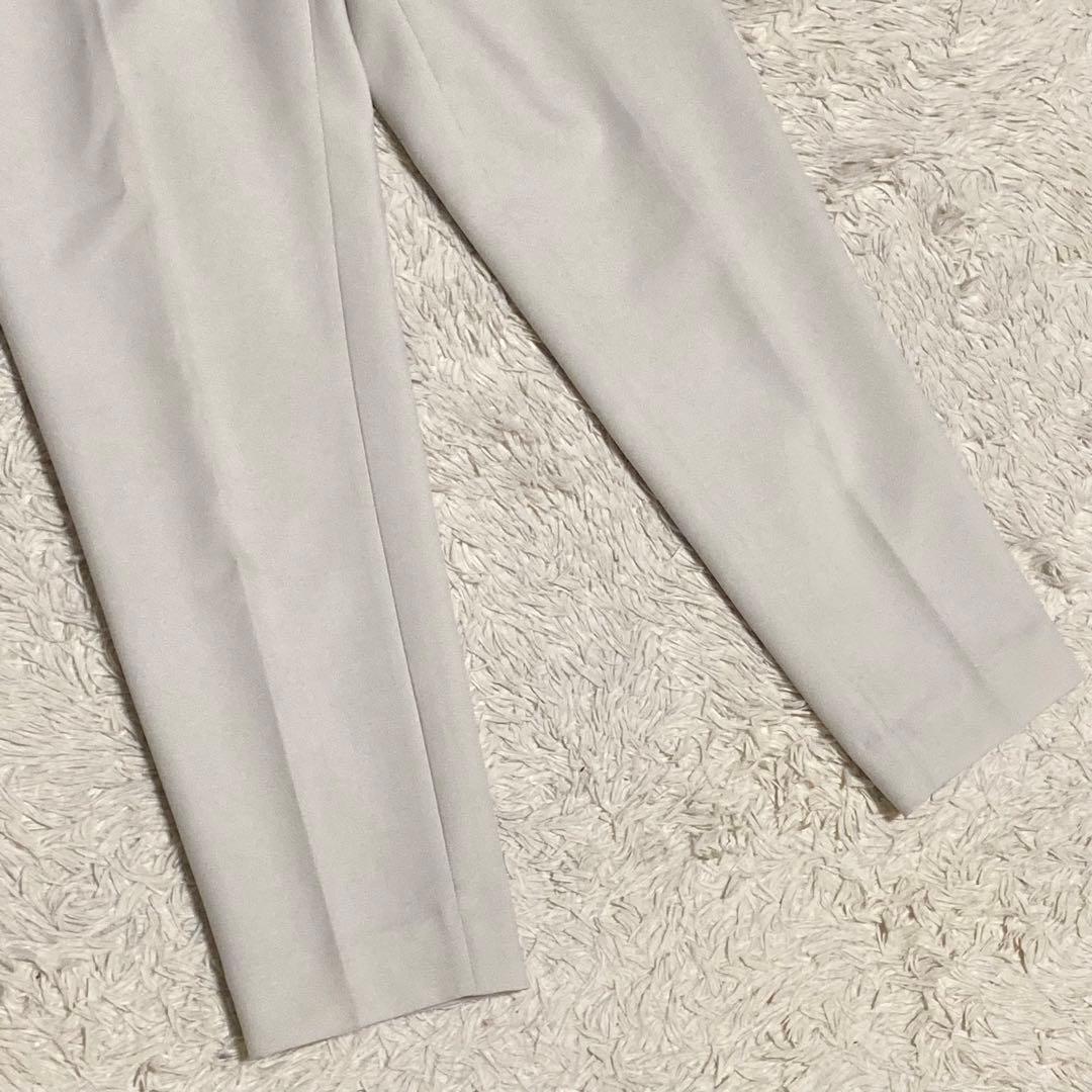 PLST 洗濯機で洗える ノーカラー ジャケット パンツ ベルト スーツ