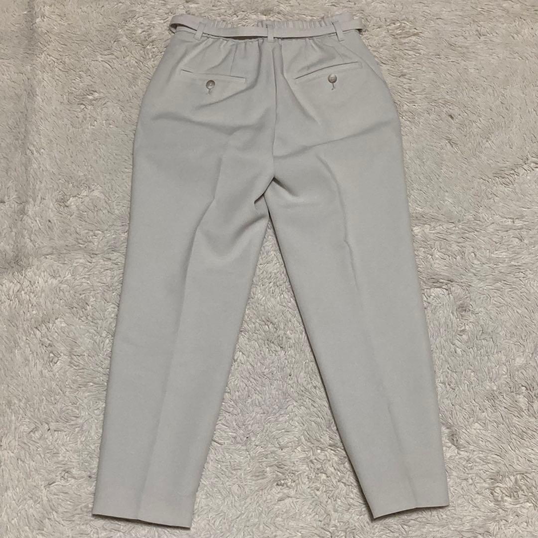 PLST 洗濯機で洗える ノーカラー ジャケット パンツ ベルト スーツ