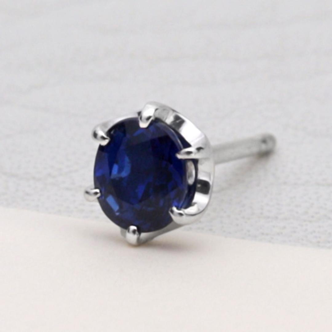 【＊片方のみ＊】K18WG サファイヤ0.63ct　ピアス