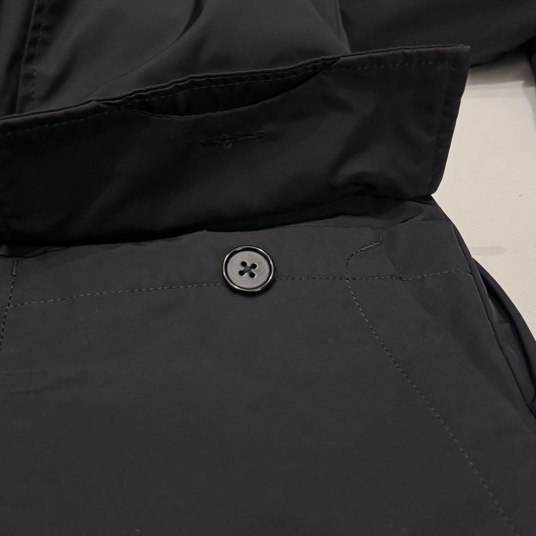 theory セオリー 牛革ベルト付きロングダウンコート Aライン ブラック