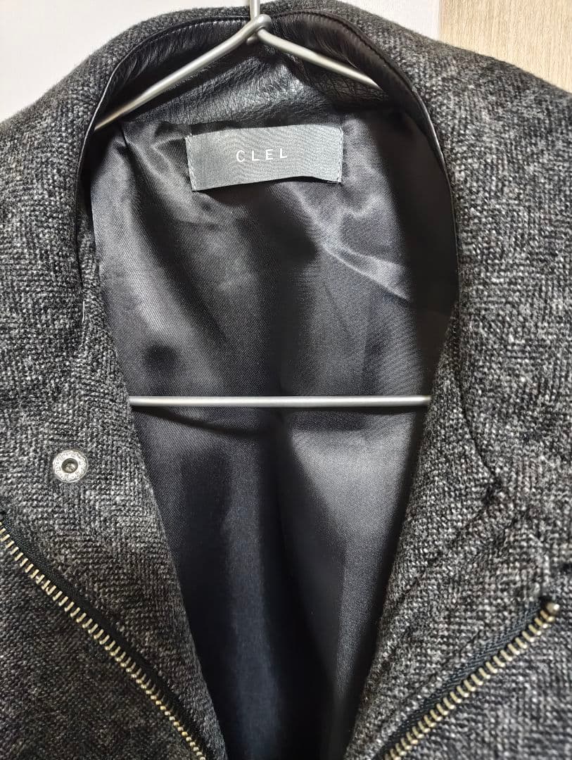 CLEL ウールブレンド ヘリンボーンツイードファイヤーマンブルゾン Sサイズ