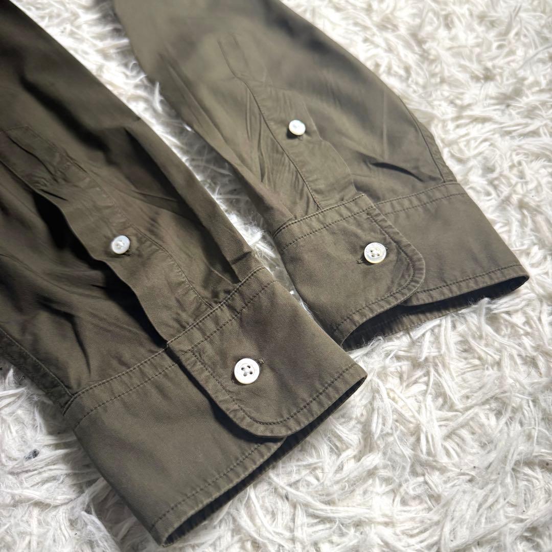 最高級 ラルフローレン パープルレーベル イタリア製 ドレスシャツ オリーブ M