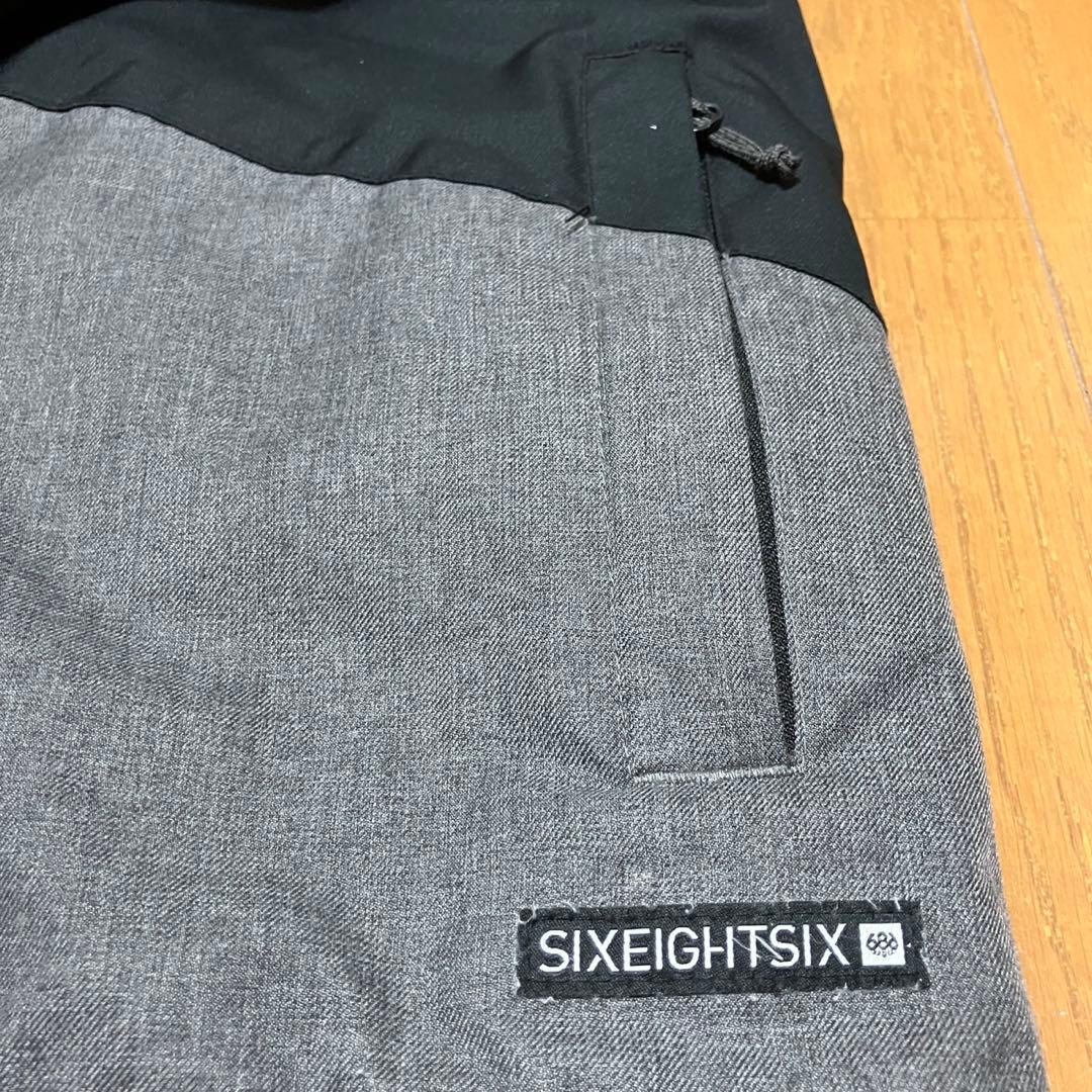 686 SIXEIGHTSIX スノーボードウェア ジャケット ブラック グレー