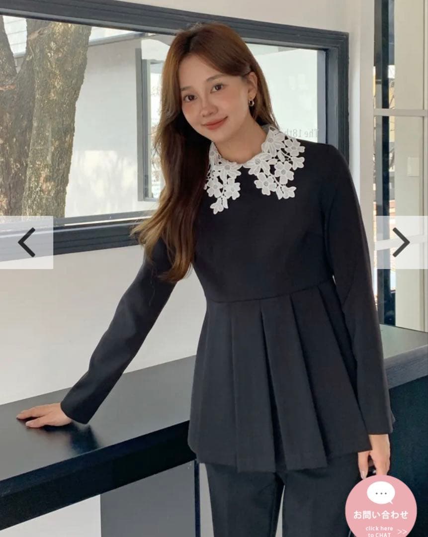 バースデーバッシュ2WAYLACE COLLAR TUCKPEPLUM TOPS