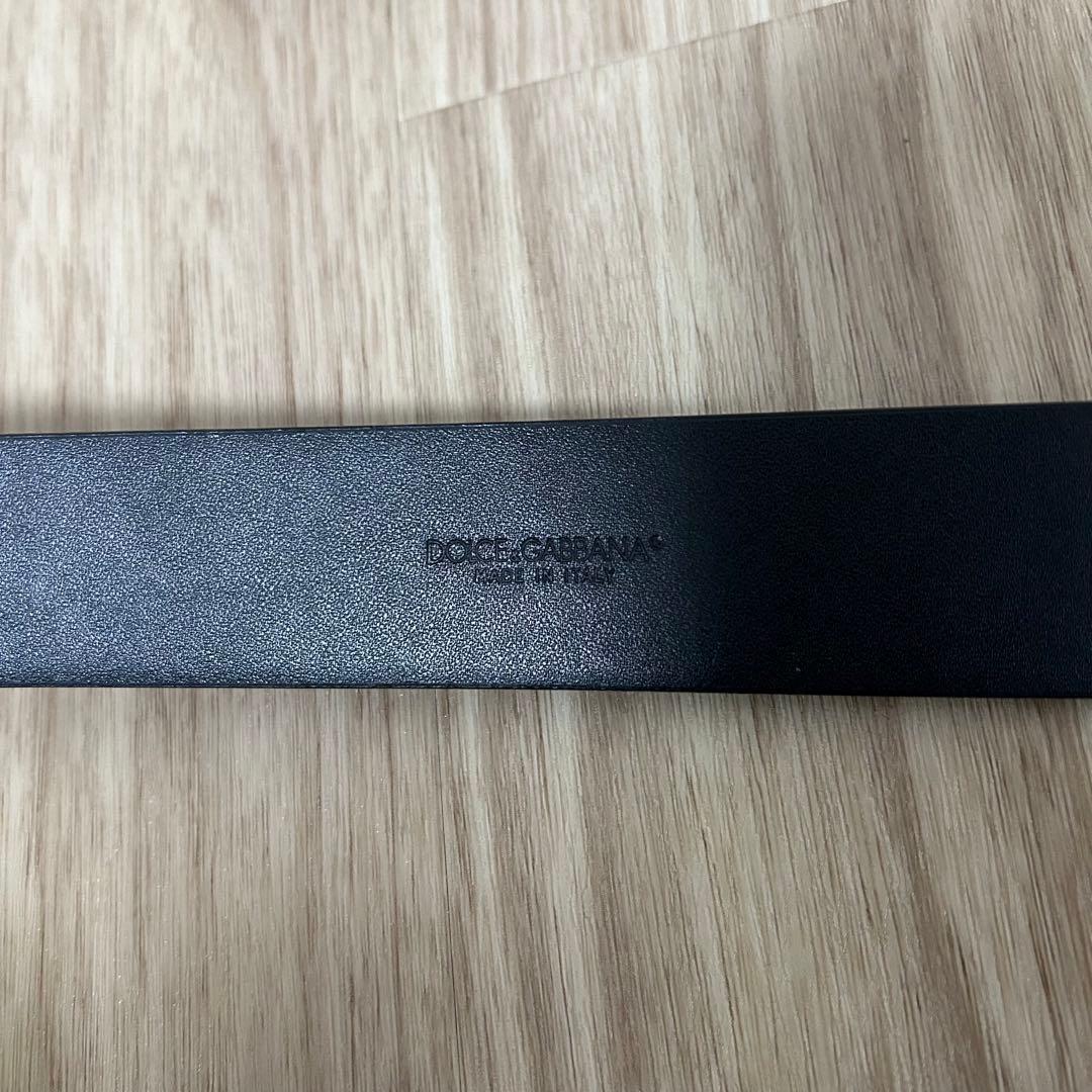 【美品タグ付き】DOLCE&GABBANA 本革ブラックベルト 箱付き