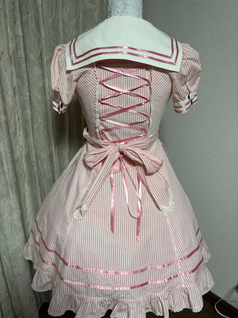 Angelic Pretty アンジェリックプリティセーラー襟 ストライプドレス