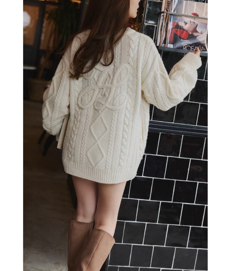 トップス H Boa Cable Knit Cardigan herlipto