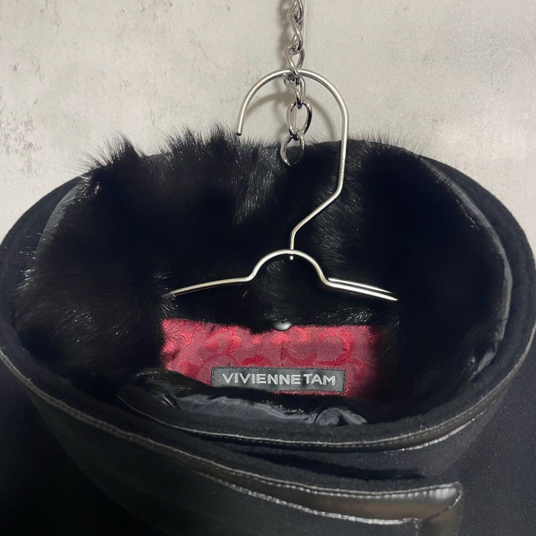 希少　ヴィヴィアンタム アンゴラ混チャイナジャケット 黒 ショートコート