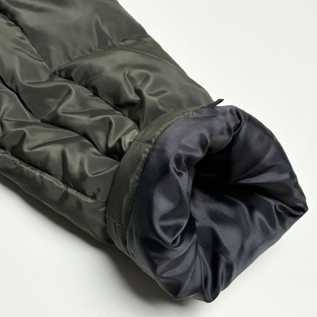 【美品】E-clat/異素材切り替えダウンコート/ウール/エイココンドウ/カーキ