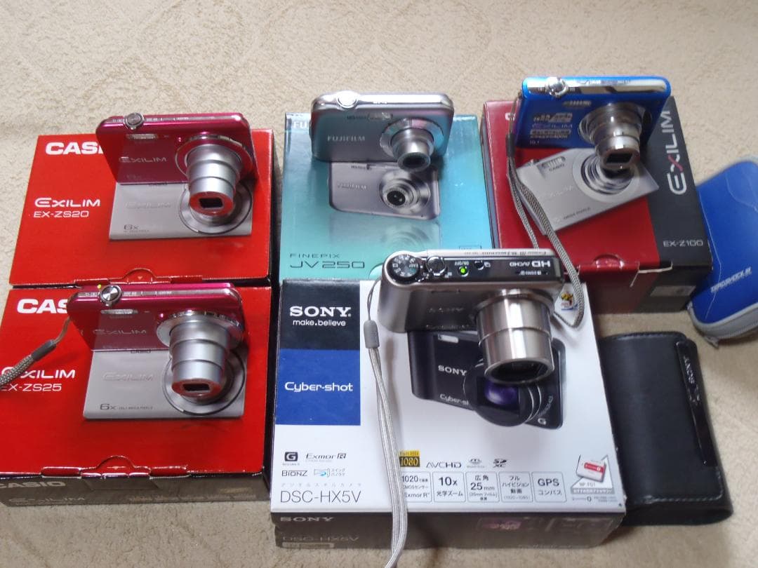 ⭕️動作品❤️4台セット★デジカメ★各メーカー揃い★今は、箱付き＋バッテリー付き