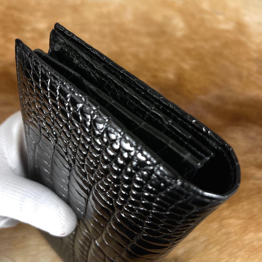 新品 JRA 定28万 最高峰 クロコダイル 極艶 無双 長財布 お札入 桐箱付