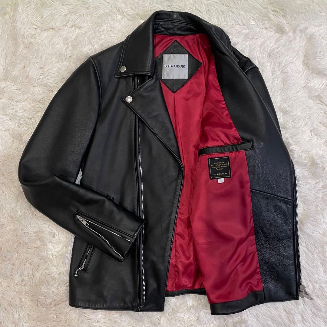 BUFFALO BOBS PUREGOLD ダブルライダース 羊革 ブラック