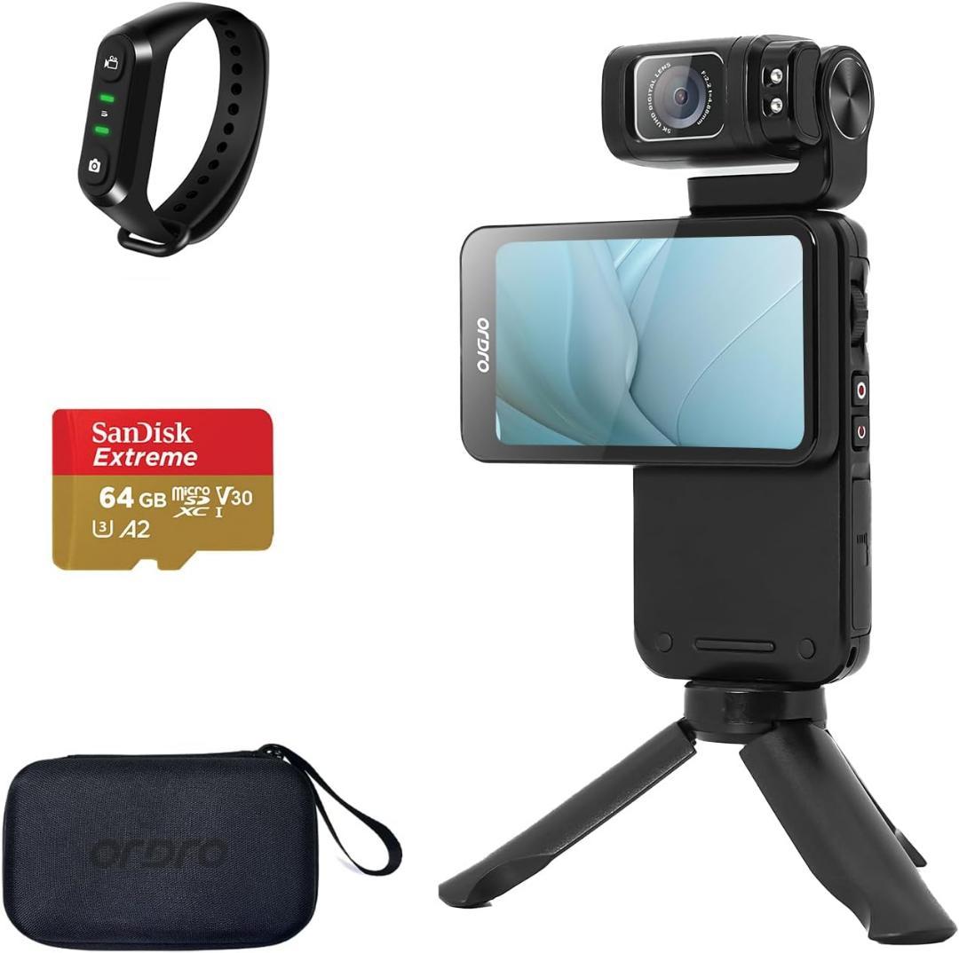 Ordro M3 Vlog ハンディ型 5K ビデオカメラ手ぶれ補正機能