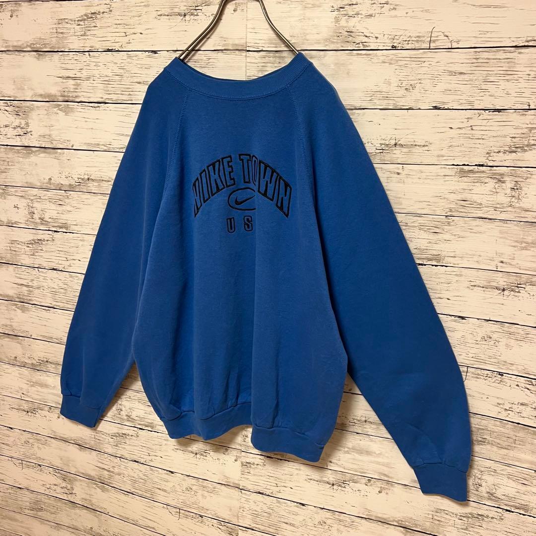 1015【人気XLサイズ】ナイキ♤刺繍ビッグロゴ　90s 銀タグ　スウェット希少