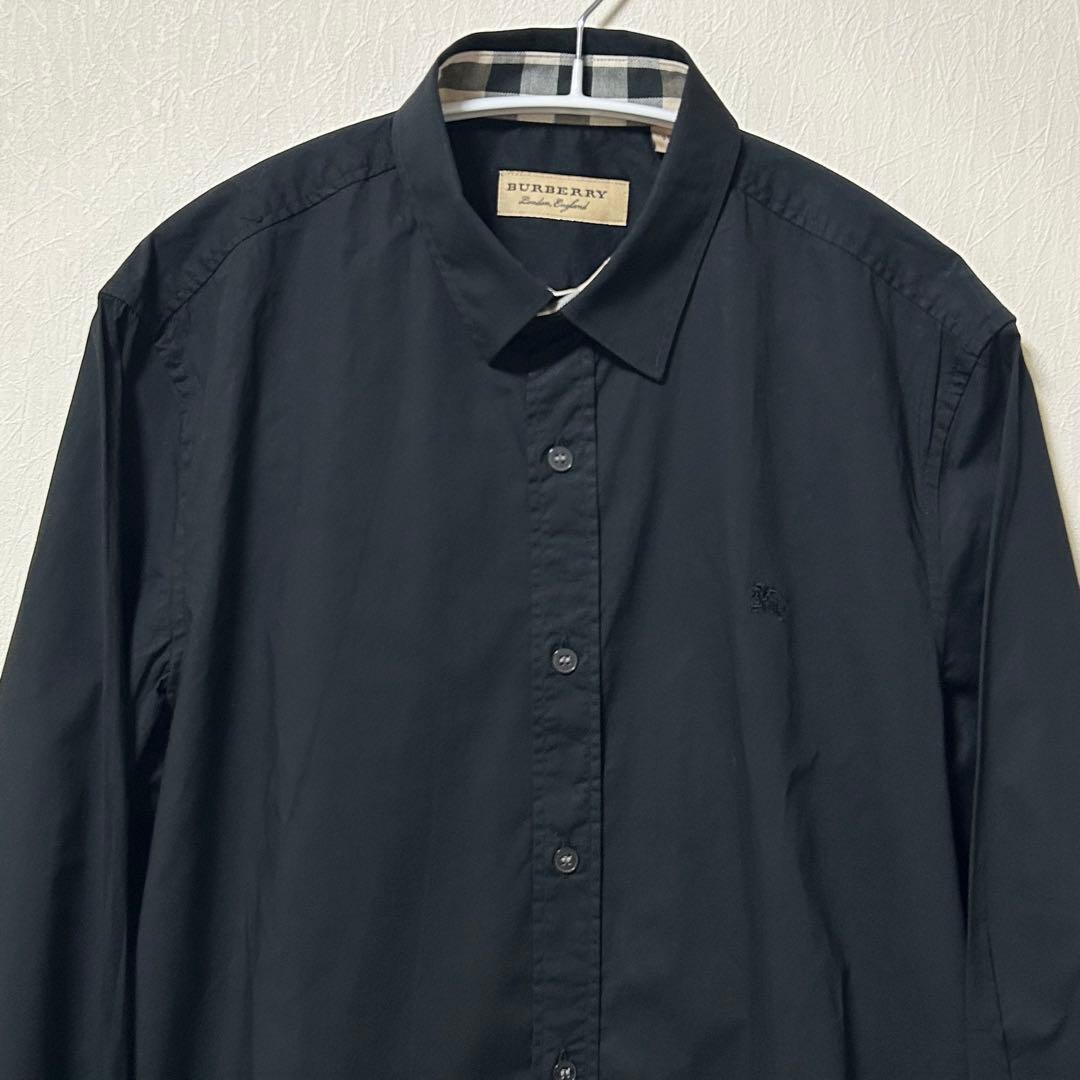 【現行タグ】 BURBERRY LONDON 長袖シャツ ブラック チェック S
