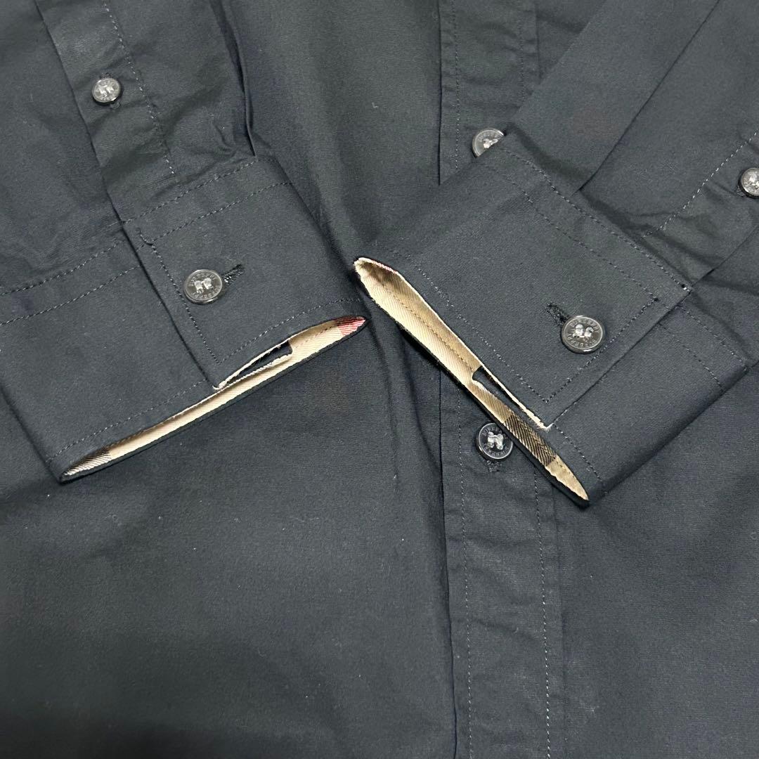 【現行タグ】 BURBERRY LONDON 長袖シャツ ブラック チェック S