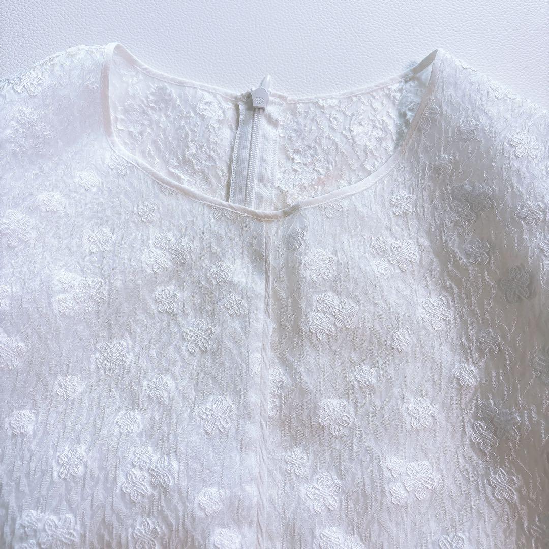 10ki_4145　hyeon ヘヨン　シアージャガードブラウス　ホワイト