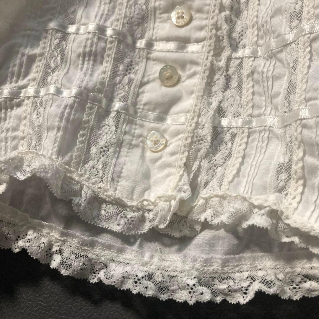 x*x様 【希少ビンテージ】ピンクハウス　綿ローン 長袖ブラウス フリル リボン