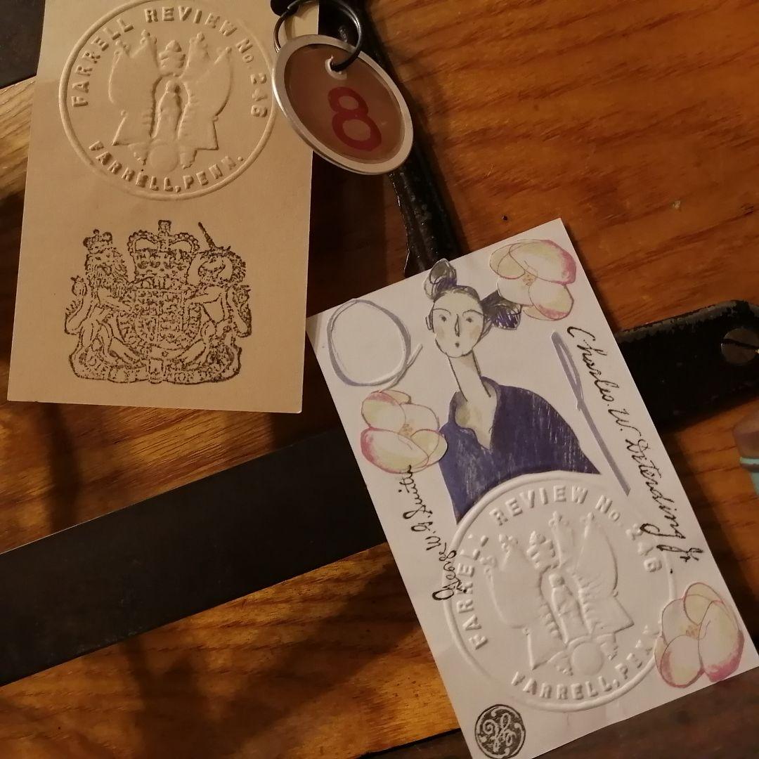 アメリカ製アンティーク エンボッサー☆スタンプ☆はんこ☆タグ☆ラベル文房具☆刻印