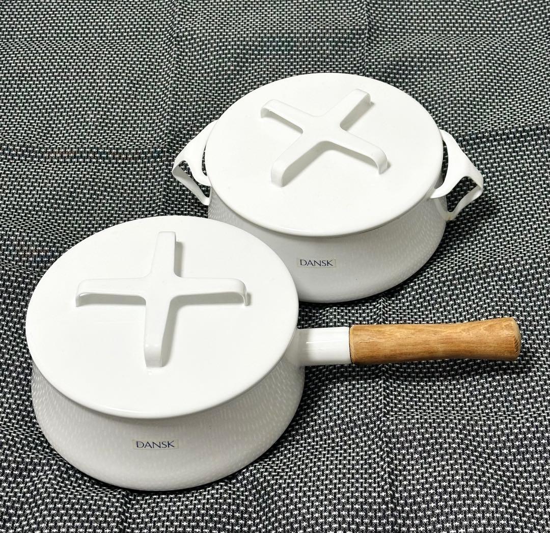 【ホワイト×2個セット】DANSK コベンスタイル ホーロー鍋 キャセロール