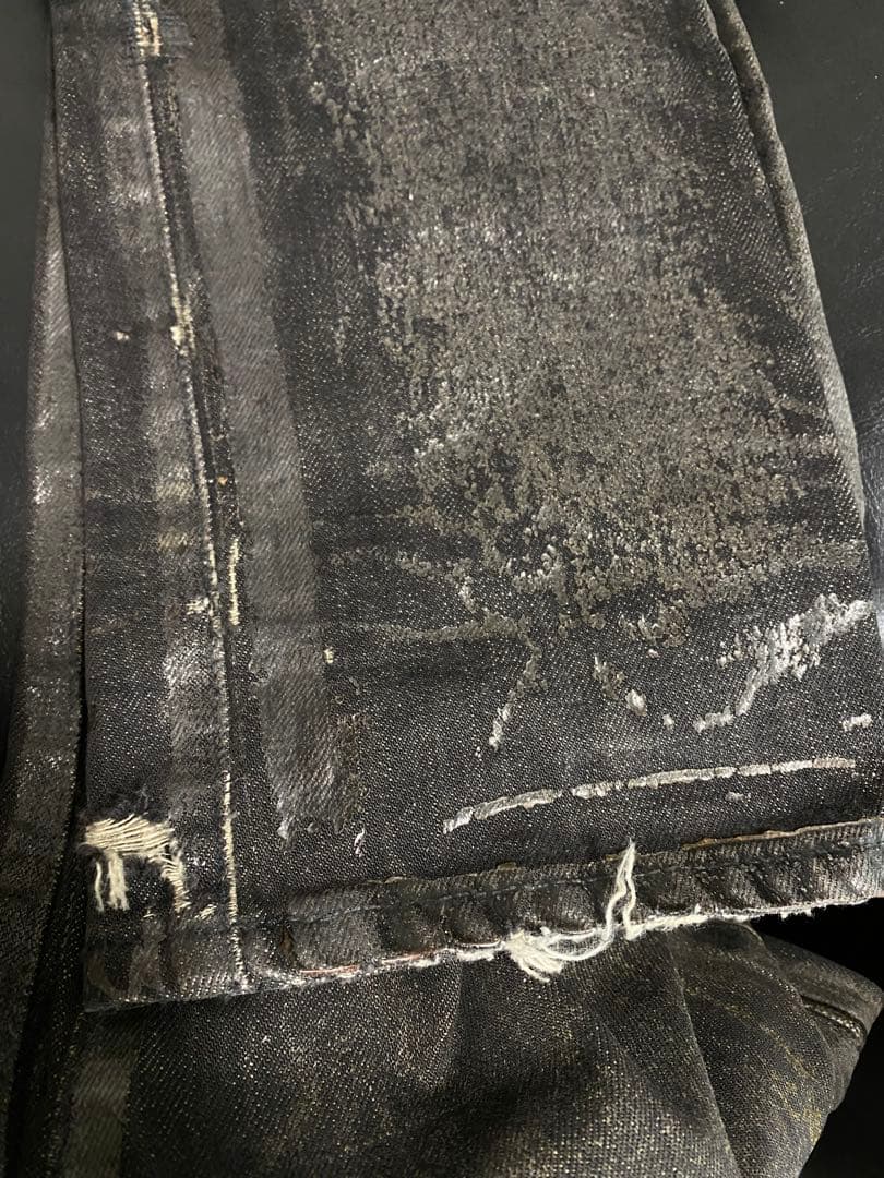 dior homme デニム ラスターコーティング デニム デストロイ