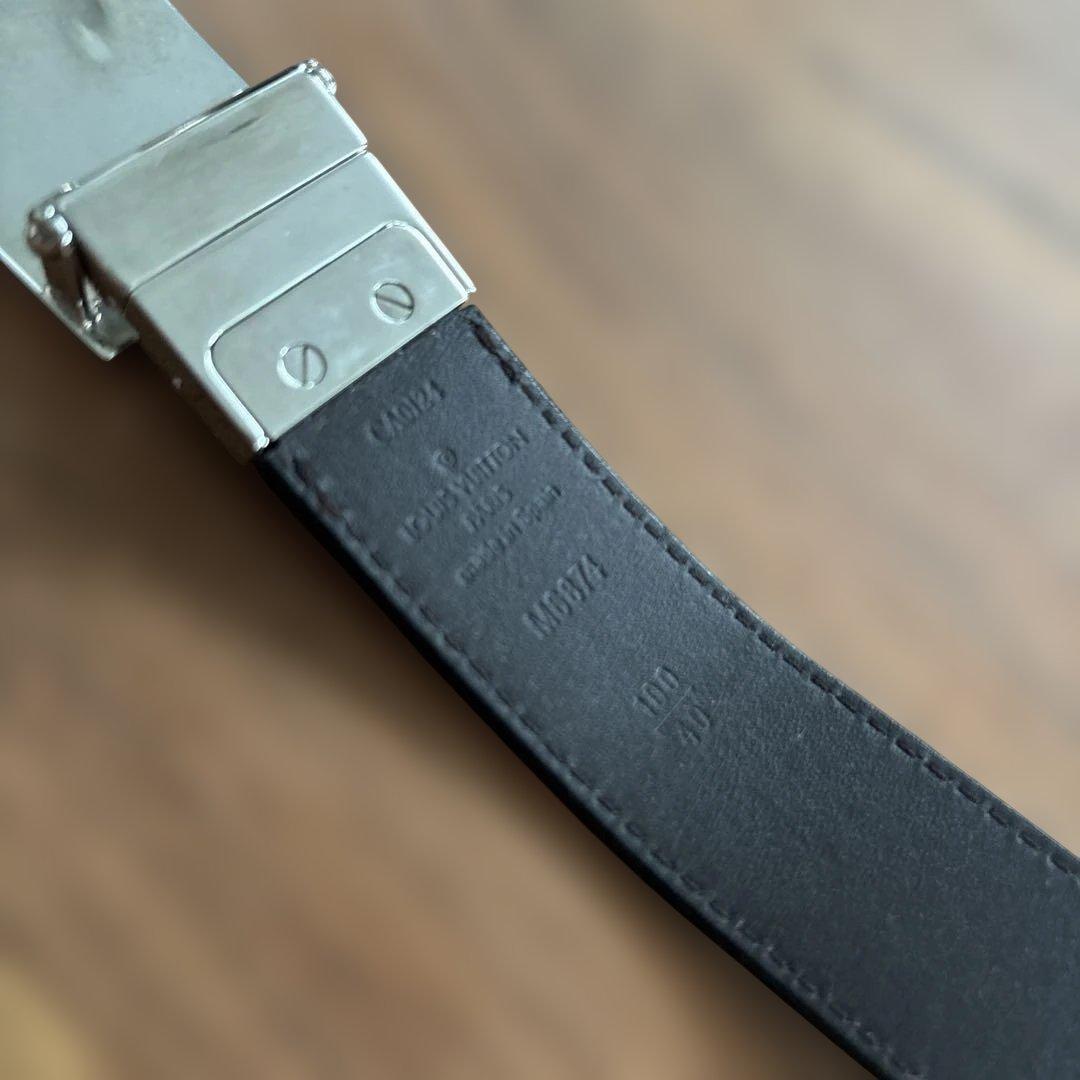 ルイヴィトン☆レザー ベルト チェッカーパターン バックル