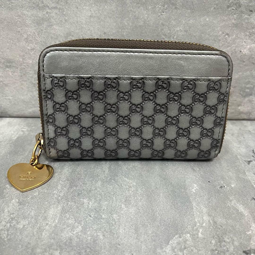 極美品✨ GUCCI ミニ 財布 ラウンドファスナー マイクロシマ レザー