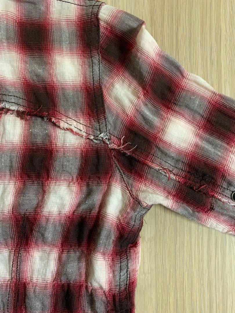 L.G.B. グラデーション チェックシャツ シワ加工 shirt 00s