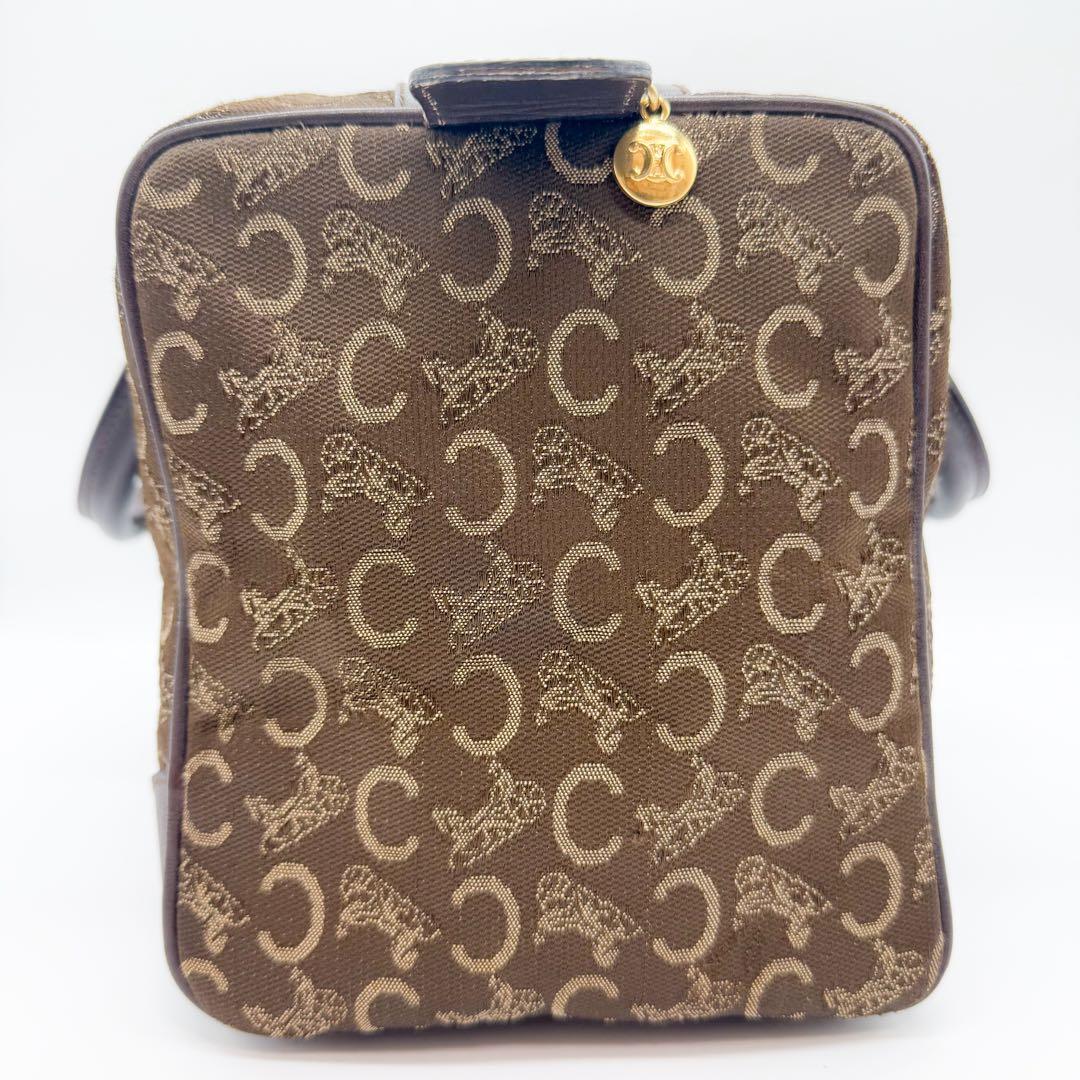 CELINE ミニボストンハンドバッグ Cマカダム 馬車金具