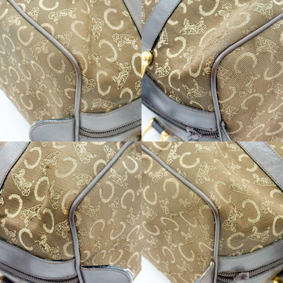 CELINE ミニボストンハンドバッグ Cマカダム 馬車金具