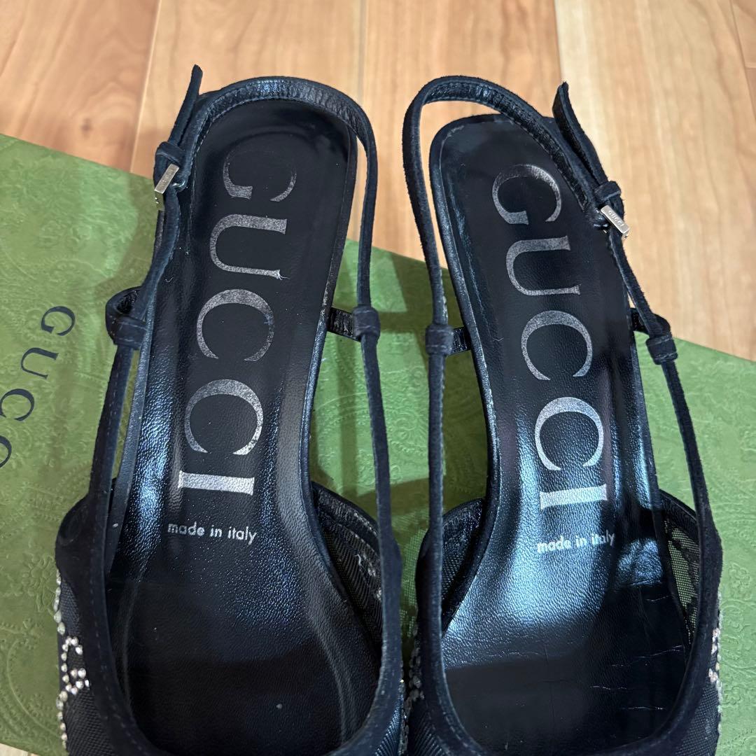 GUCCI GG クリスタル スリングバック パンプス