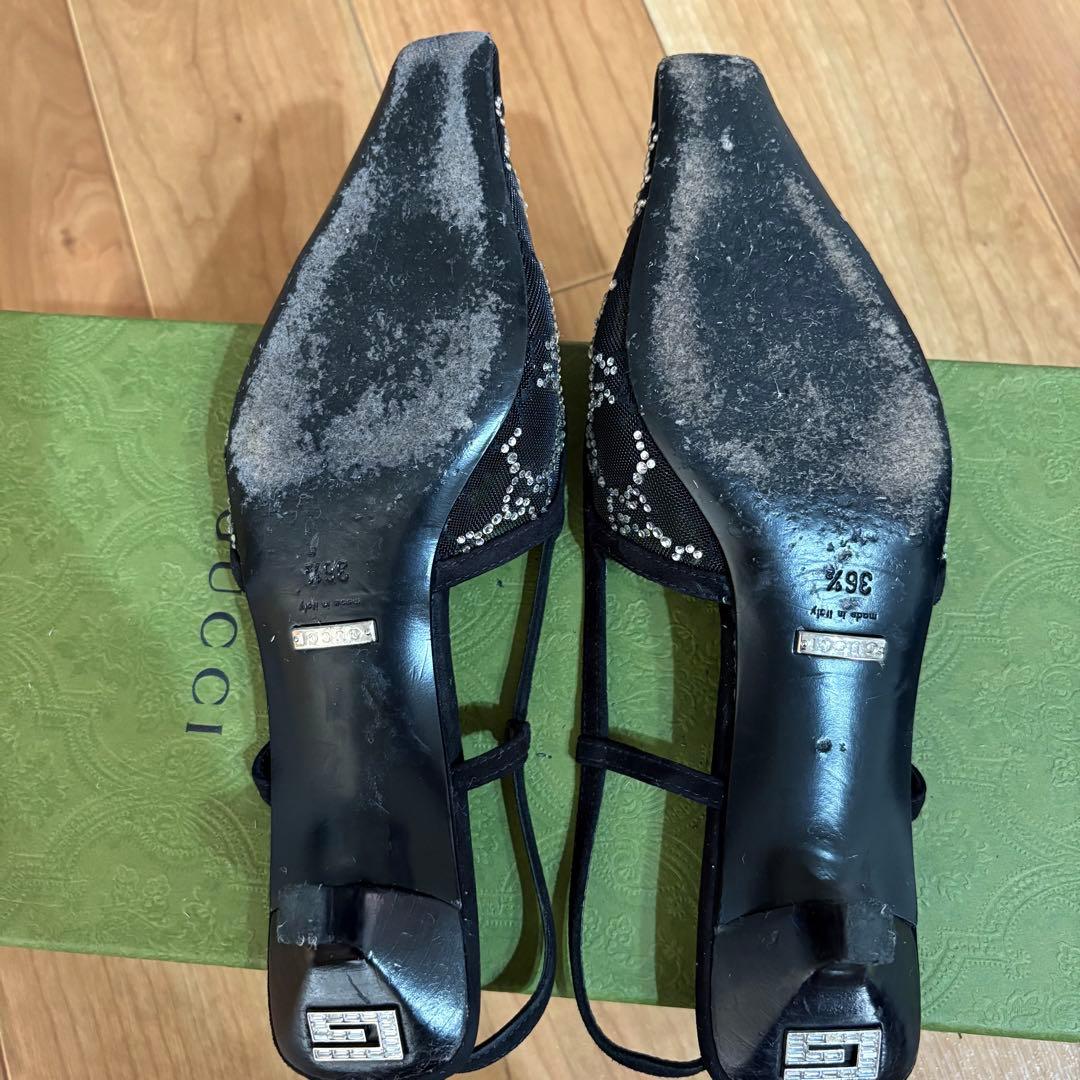 GUCCI GG クリスタル スリングバック パンプス