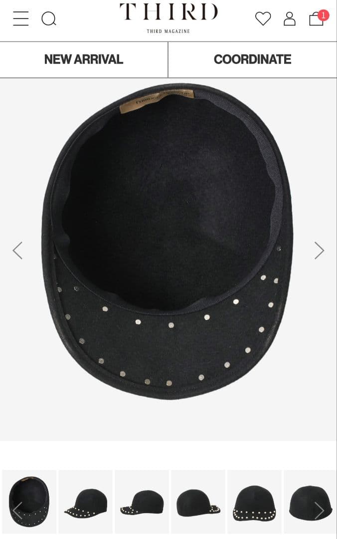 新作 新品 サードマガジン✨パール フェルト キャップ ブラック 黒 冬素材