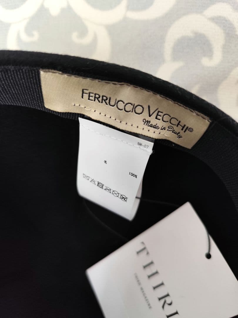 新作 新品 サードマガジン✨パール フェルト キャップ ブラック 黒 冬素材