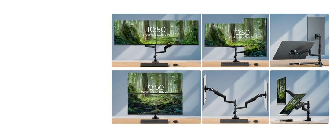 モニターアーム デュアル 上下2画面 17～4 9インチ対応 耐荷重2～20kg