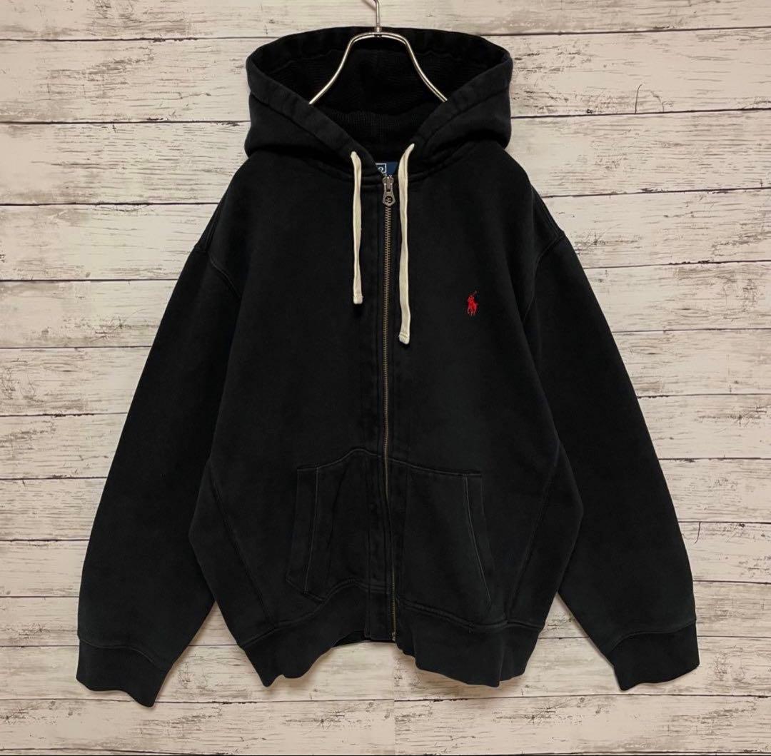 【人気Lサイズ】ポロバイラルフローレン♤刺繍ロゴ　フルジップ　パーカー希少