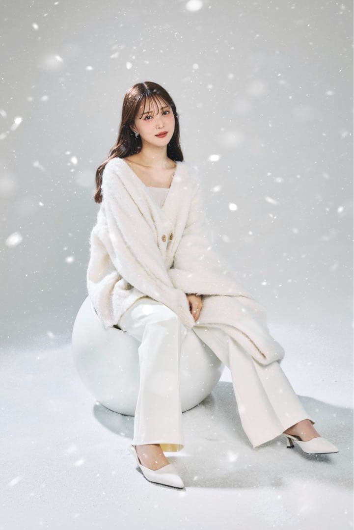 poláura マフラーセットオーバーサイズカーディガン