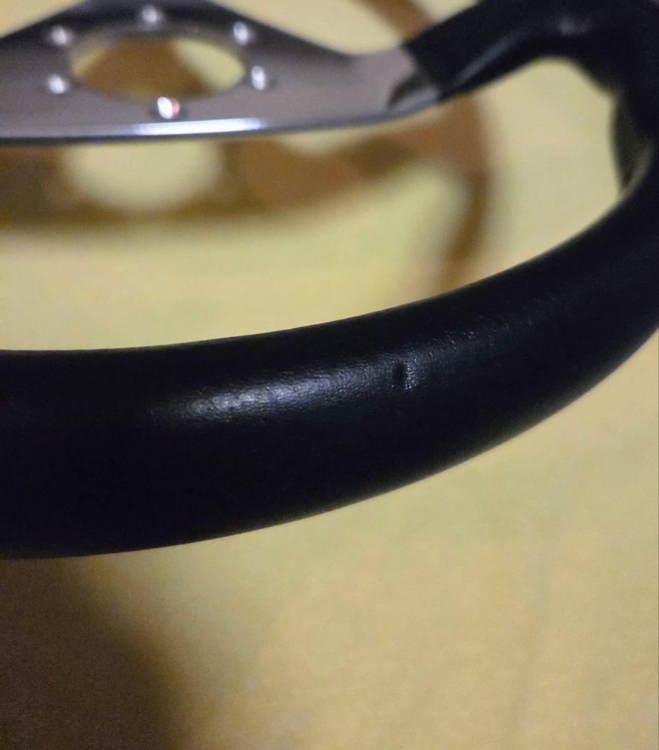 MOMO モモ ステアリング　ブラック　レザー 当時物　約34cm