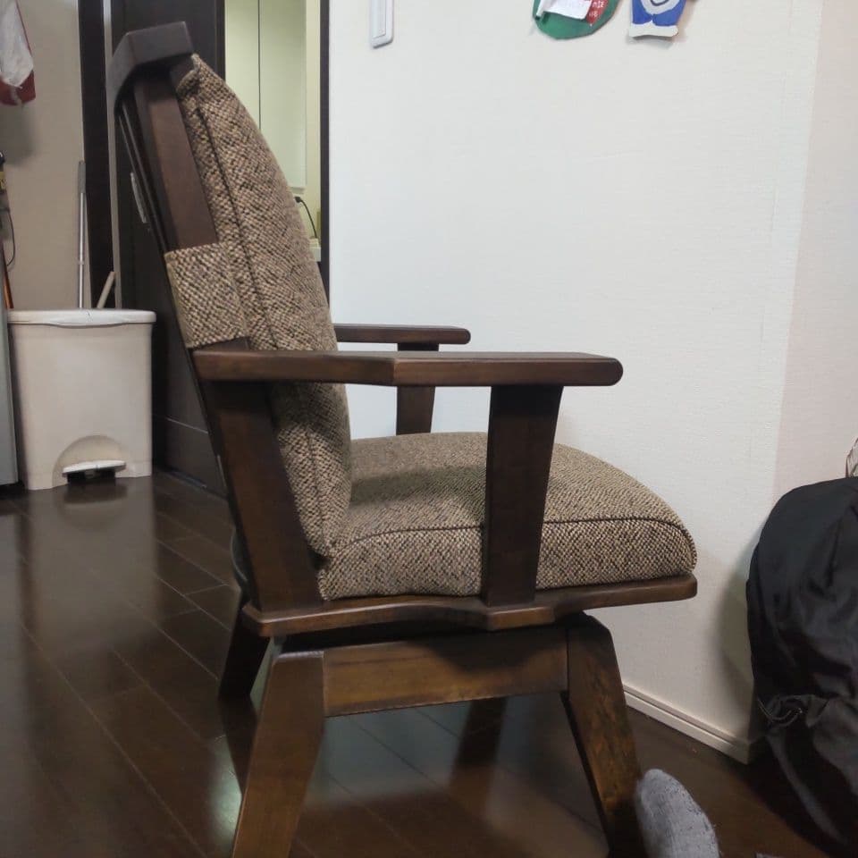 ブラウン アームチェア 布製 モダン