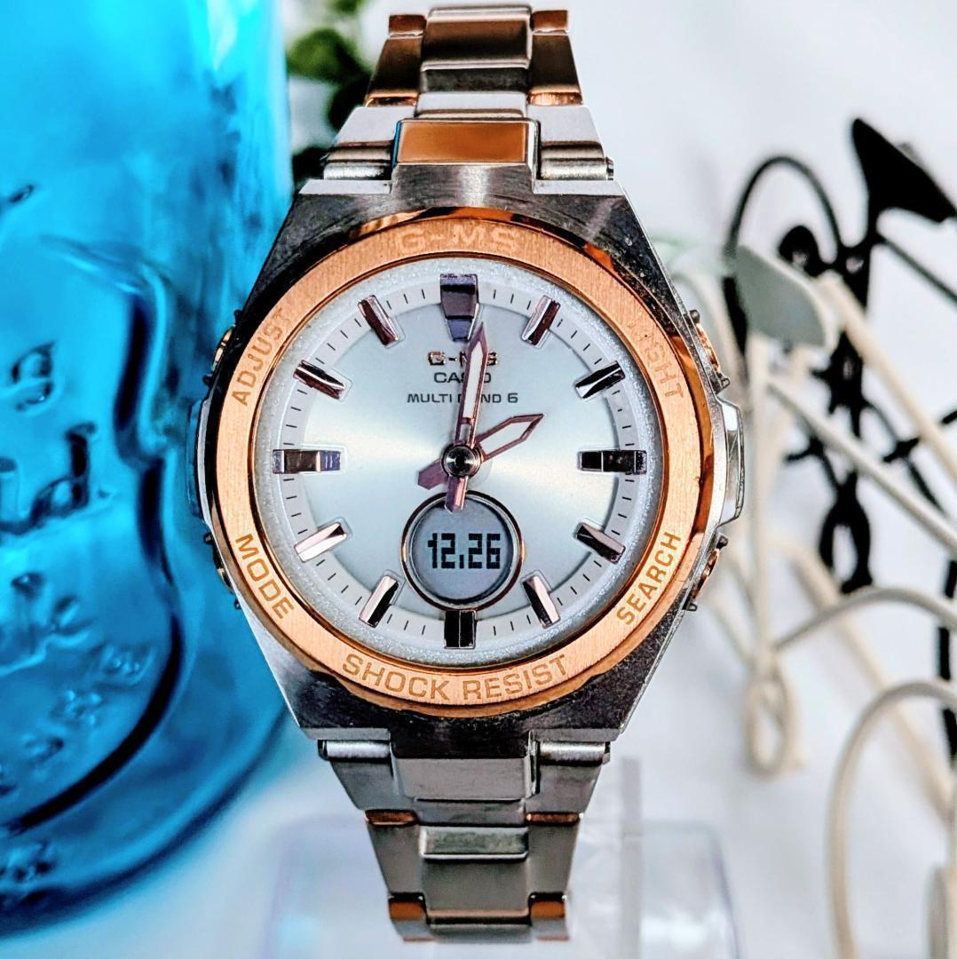 良品 カシオCASIOレディース腕時計ベビーGシルバー＆ゴールド タフソーラー