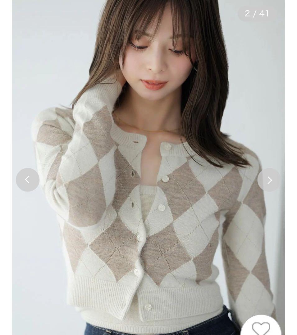 snidel スナイデル アーガイルニットアンサンブル