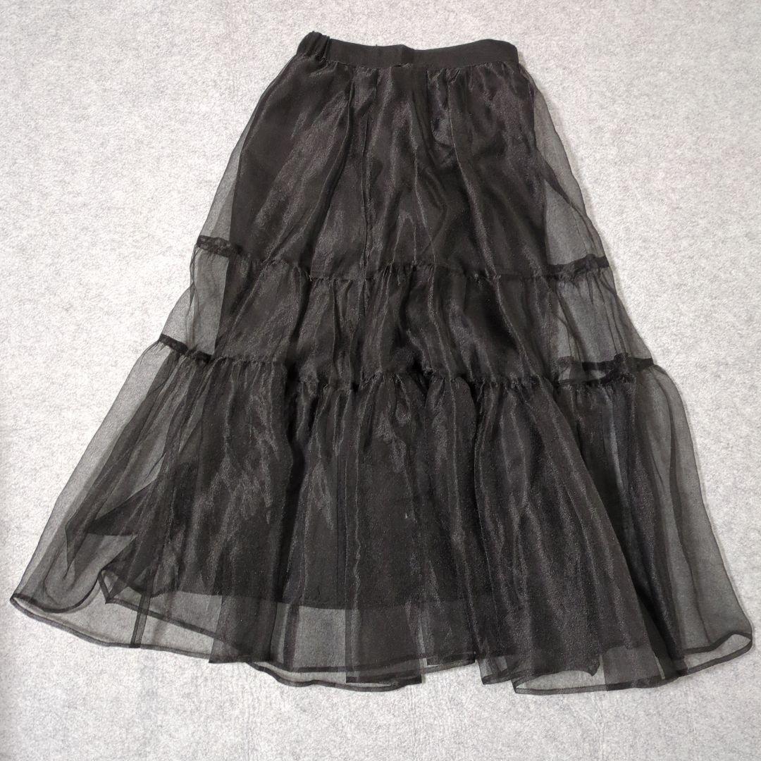 アルページュストーリーオーガンティアードスカート黒S