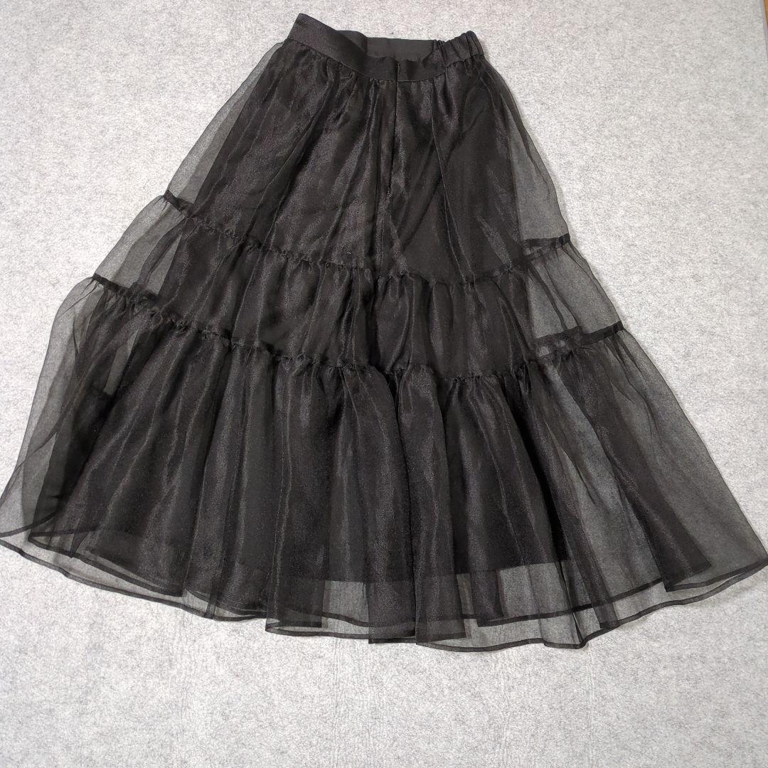 アルページュストーリーオーガンティアードスカート黒S